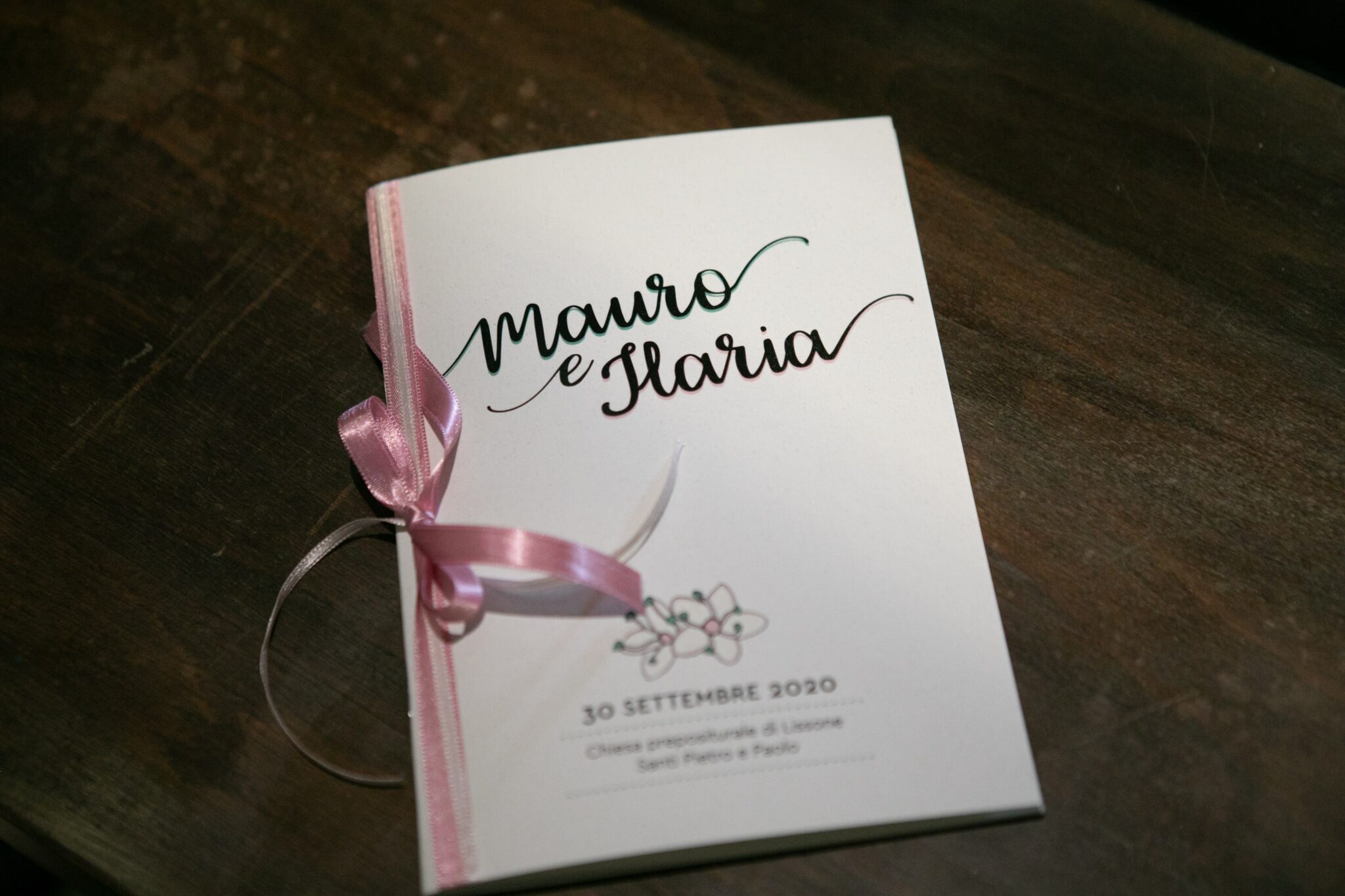 Coordinato per matrimonio di Ilaria e Mauro: libretto della messa