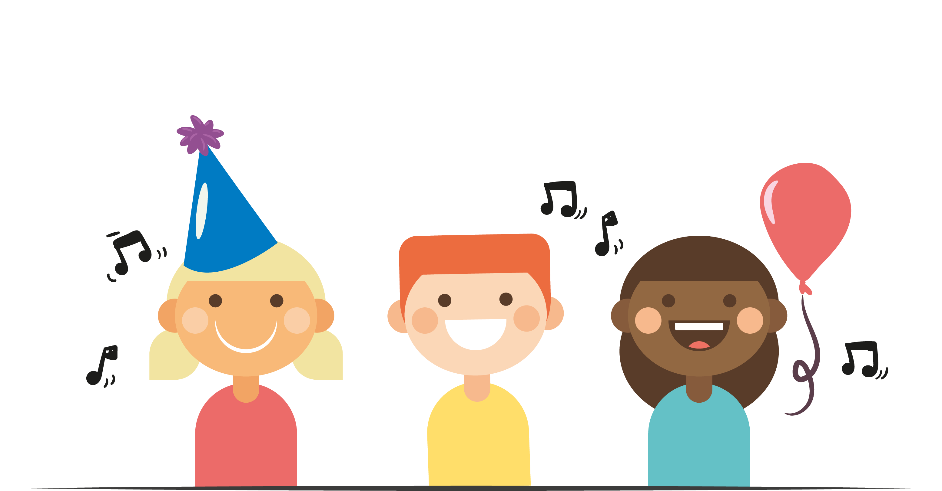 Grafica dei bambini per l'immagine coordinata di Voce e Musica, scuola di musica